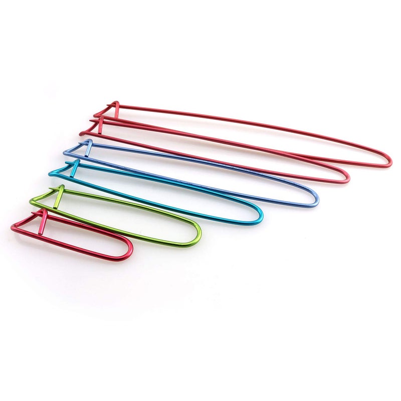 Tegg Knitting Stitch Holder 12PCS 6Size Colour Aluminum Crochet Notions Yarn Stitch Holders - Image 3